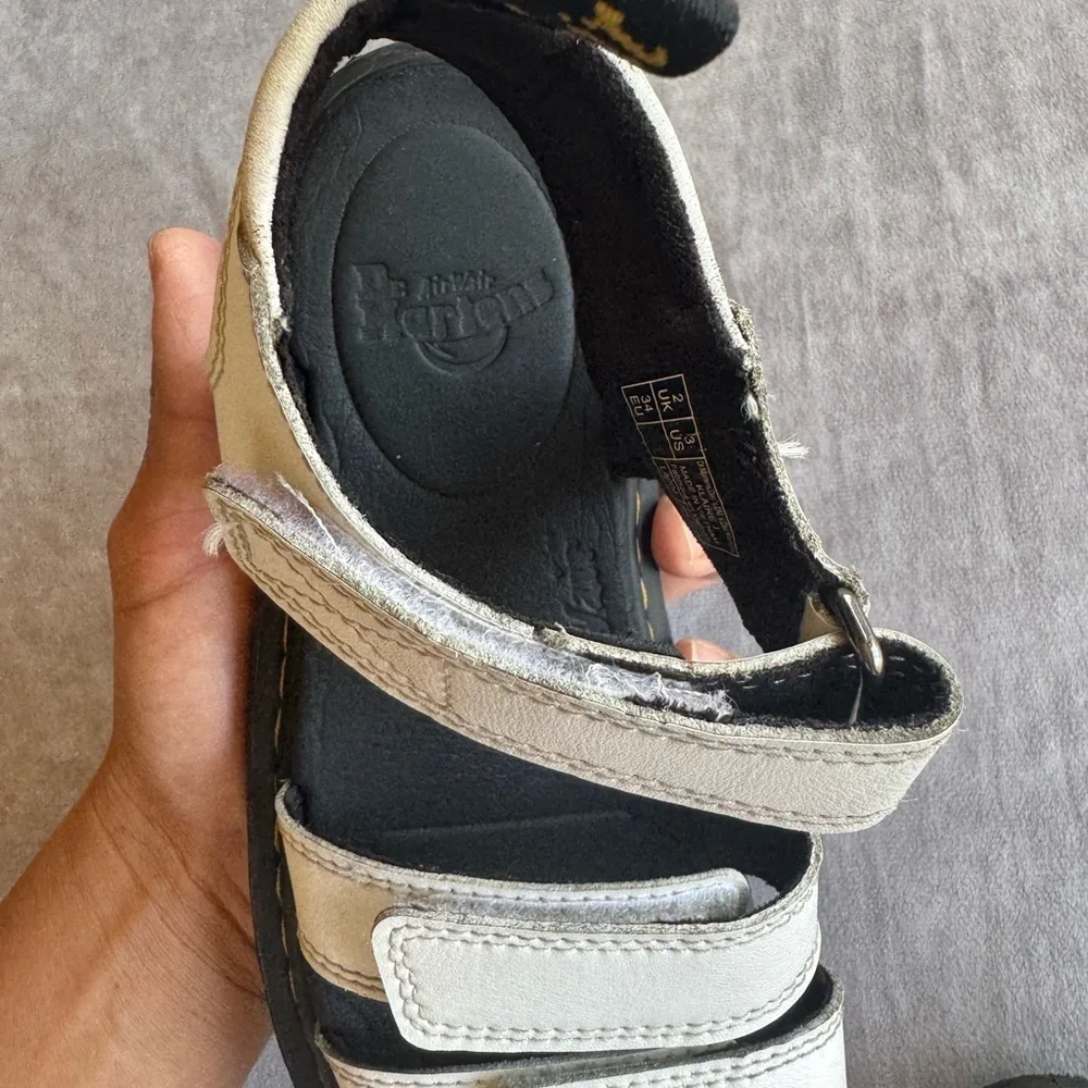 Dr. Martens Kids White and Black Sandals